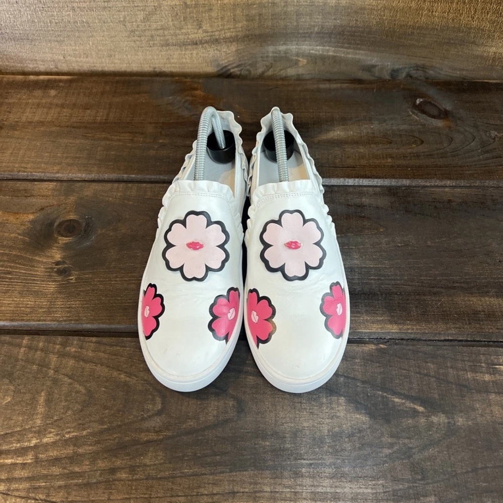Kate Spade New York Lima White Leather Slip On Shoes Loafers Women Size 7.5 M